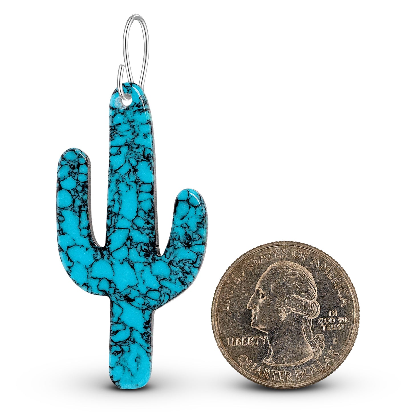 Turquoise Gibbsite Cactus Earrings