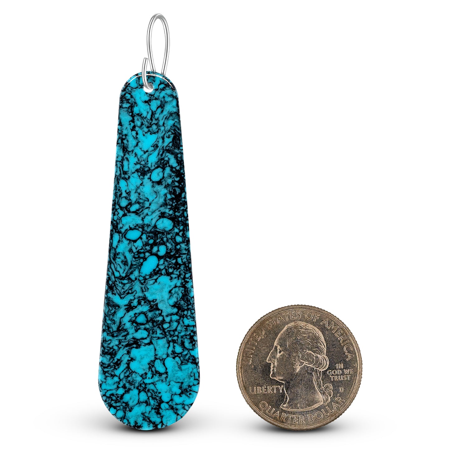 Turquoise Gibbsite Long Tear Drop Earrings