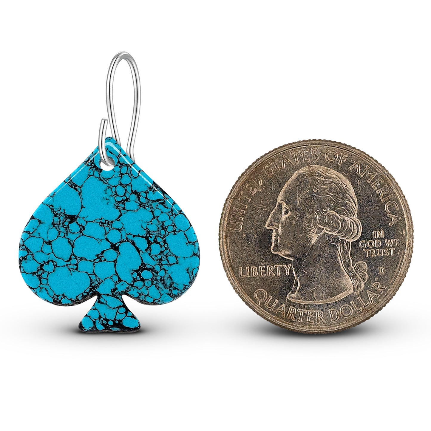 Blue Turquoise Gibbsite Spade Earrings