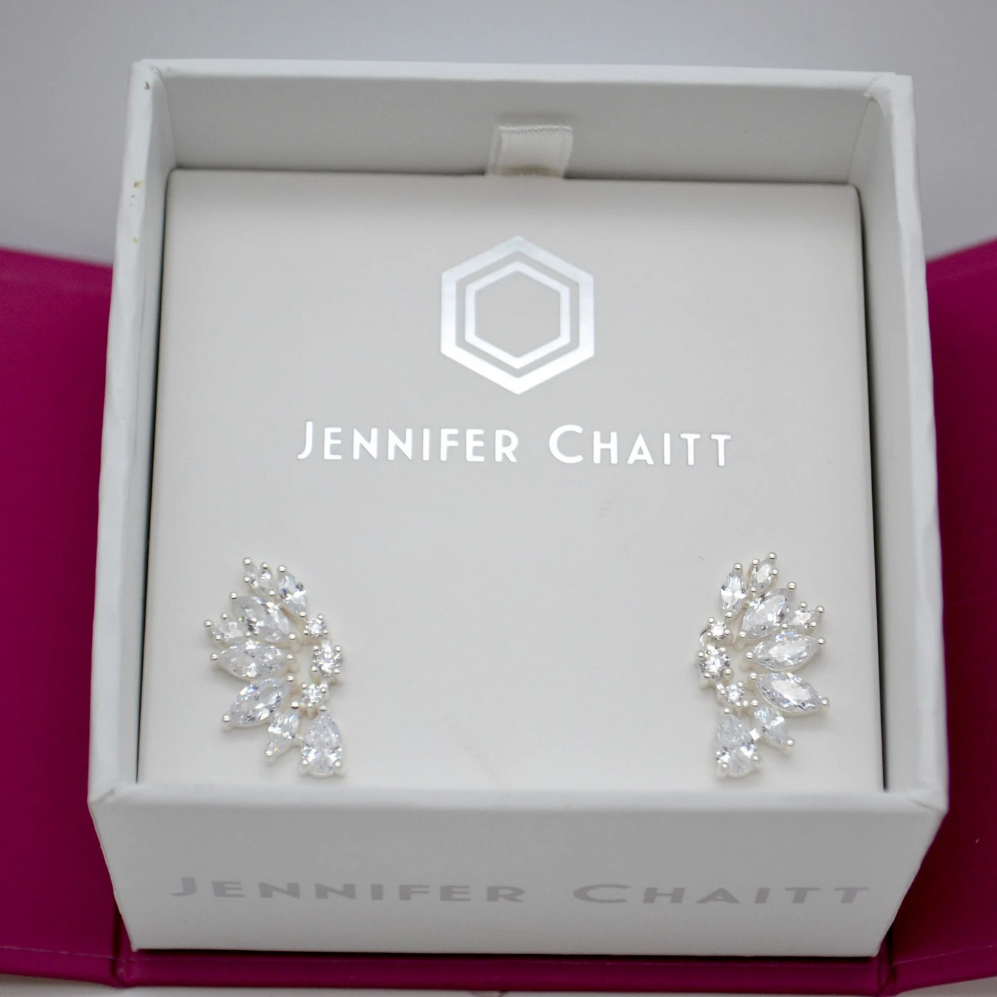 Sterling Silver CZ Wedding Earrings