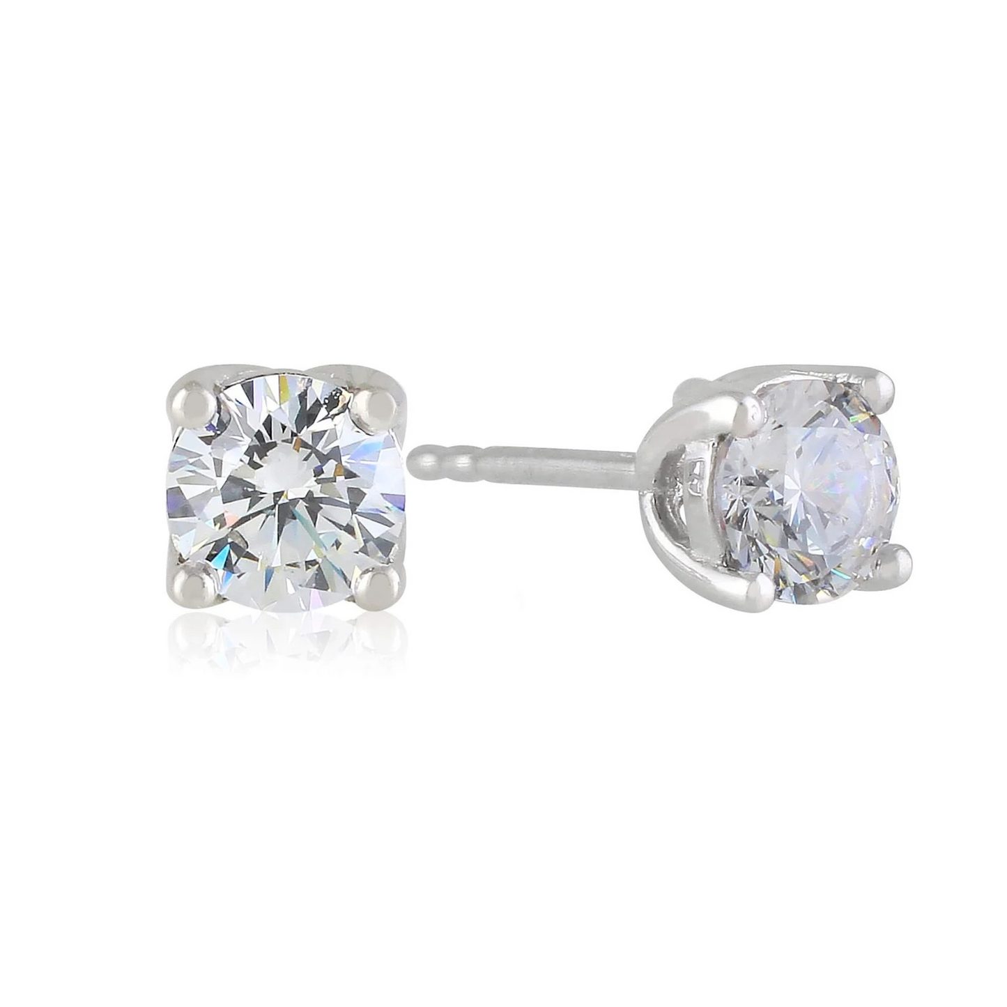 Silver Minimalist CZ Earrings