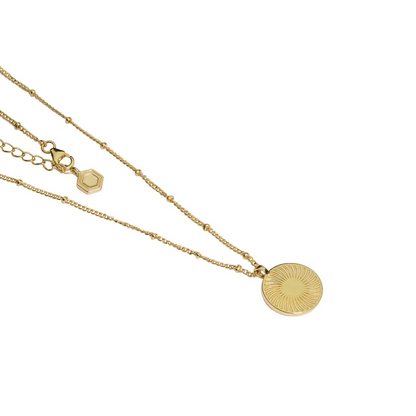 Gold Sunburst Pendant Necklace