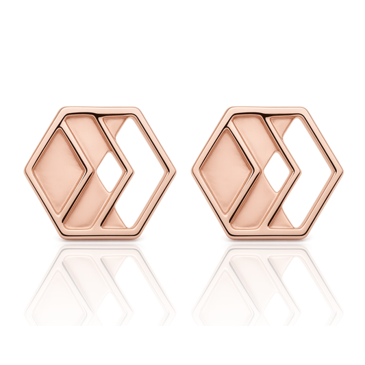 Rose Gold Chevron Stud Earrings