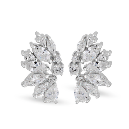 Sterling Silver CZ Wedding Earrings