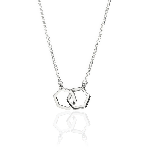 Silver Interlocking Hex Necklace