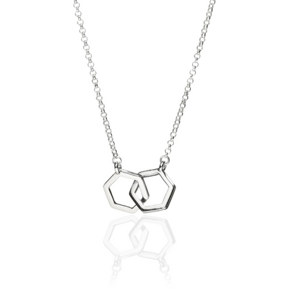 Silver Interlocking Hex Necklace