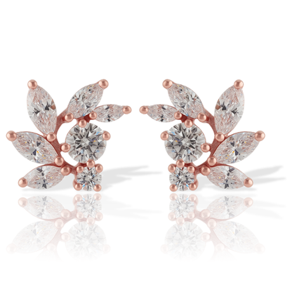 Rose Gold CZ Bridal Earrings