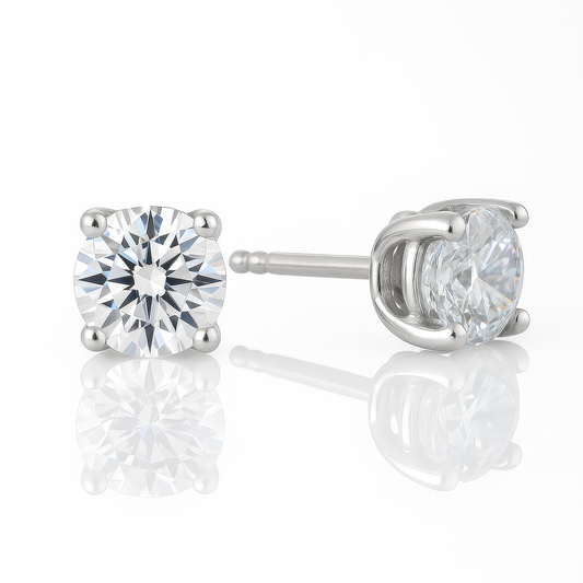 Silver Minimalist CZ Earrings