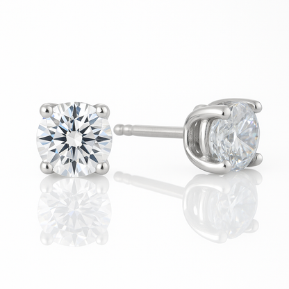 Silver Minimalist CZ Earrings