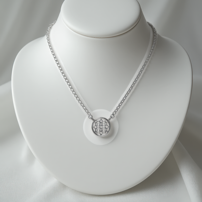 Silver Round Lace Filigree Necklace
