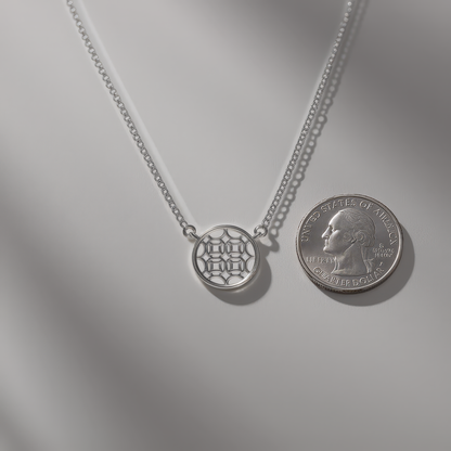 Silver Round Lace Filigree Necklace