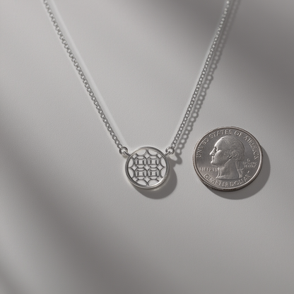 Silver Round Lace Filigree Necklace