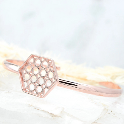 Rose Gold Hex Filigree Bracelet