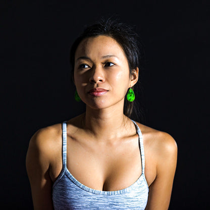 Green Turquoise Gibbsite Tear Drop Earrings Large