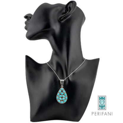 Sterling Silver Turquoise Teardrop Necklace