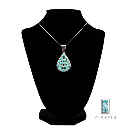 Sterling Silver Turquoise Teardrop Necklace