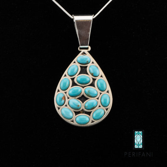 Sterling Silver Turquoise Teardrop Necklace