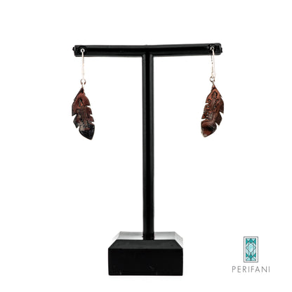 Sterling Silver Turquoise Feather Necklace and Earring Set