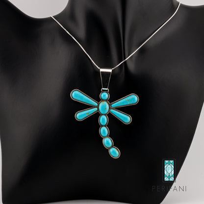 Sterling Silver Turquoise Dragonfly Necklace & Earring Set