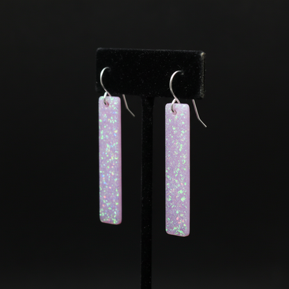 Lavender Pink Opal Bar Earring