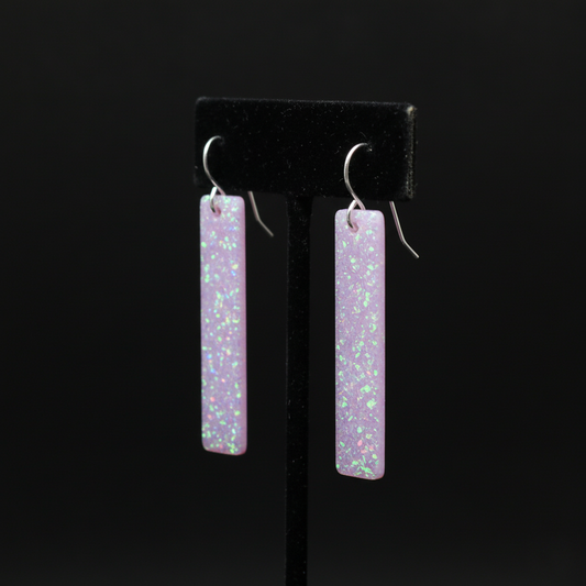 Lavender Pink Opal Bar Earring