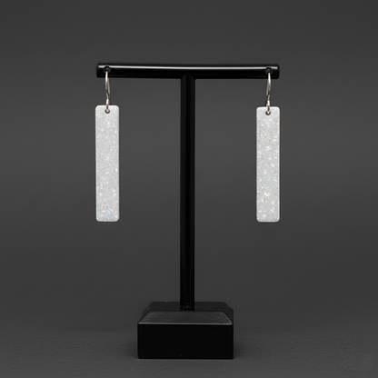 White Opal Bar Earring