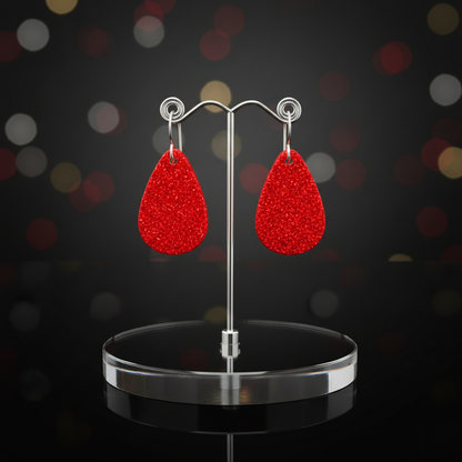 Red Opal Teardrop Earring, Small
