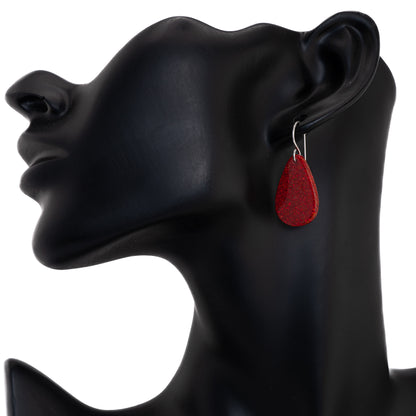 Red Opal Teardrop Earring, Small