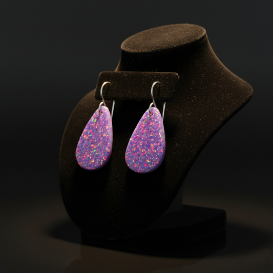 Purple Opal Teardrop Earring, Small