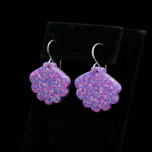 Purple Opal Sea Shell Earring