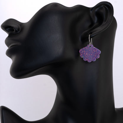Purple Opal Sea Shell Earring
