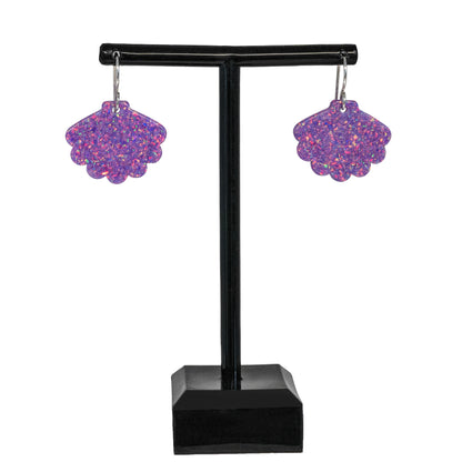 Purple Opal Sea Shell Earring