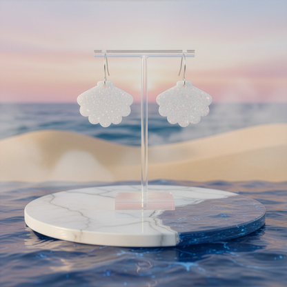 White Opal Sea Shell Earring
