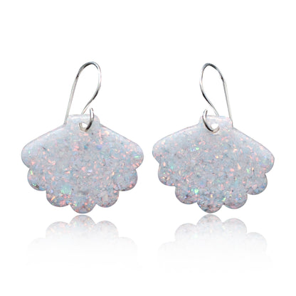 White Opal Sea Shell Earring