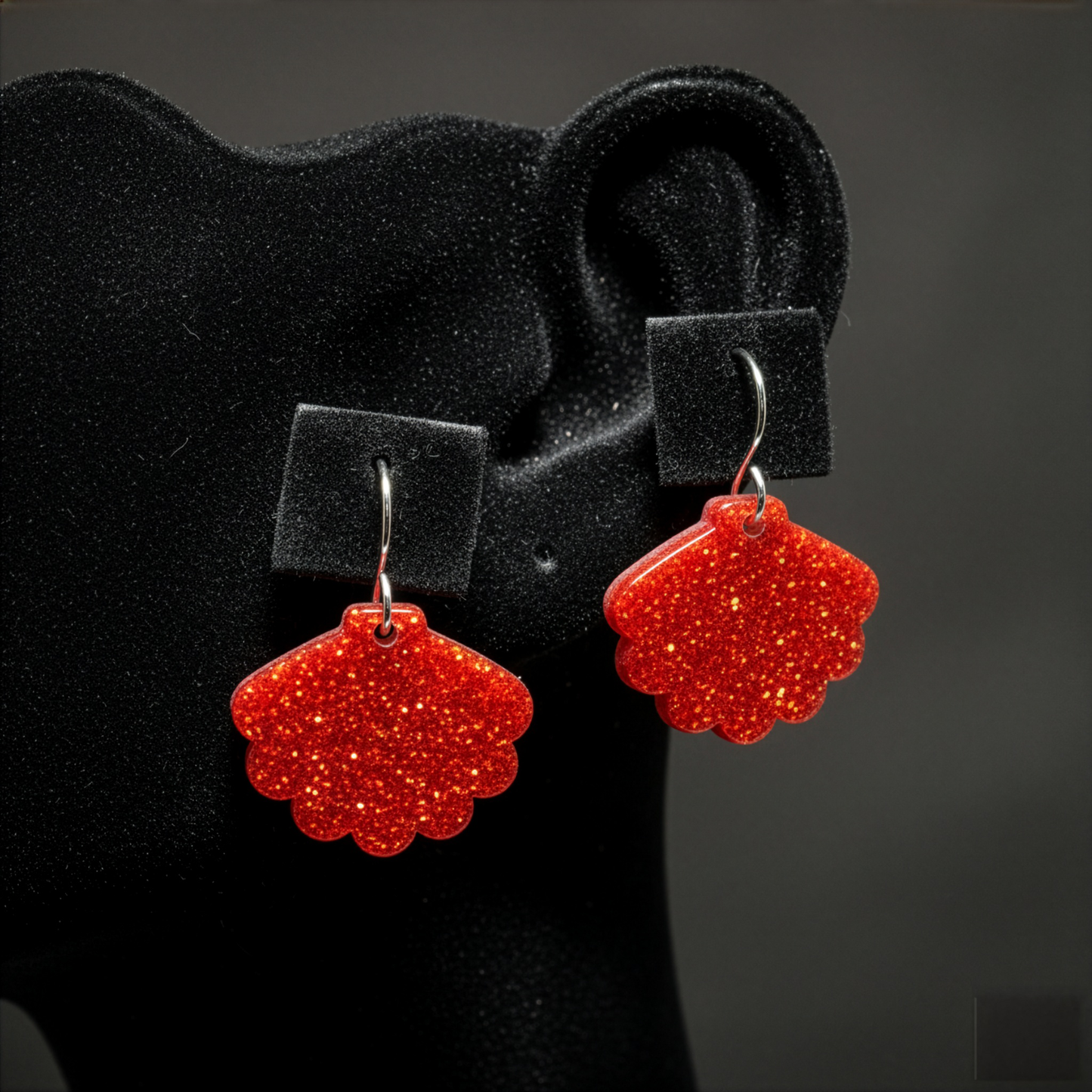 Red Opal Sea Shell Earring