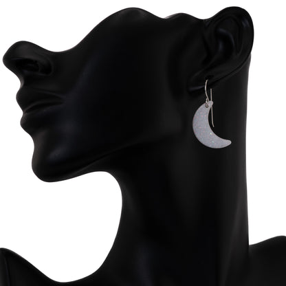 White Opal Moon Earring