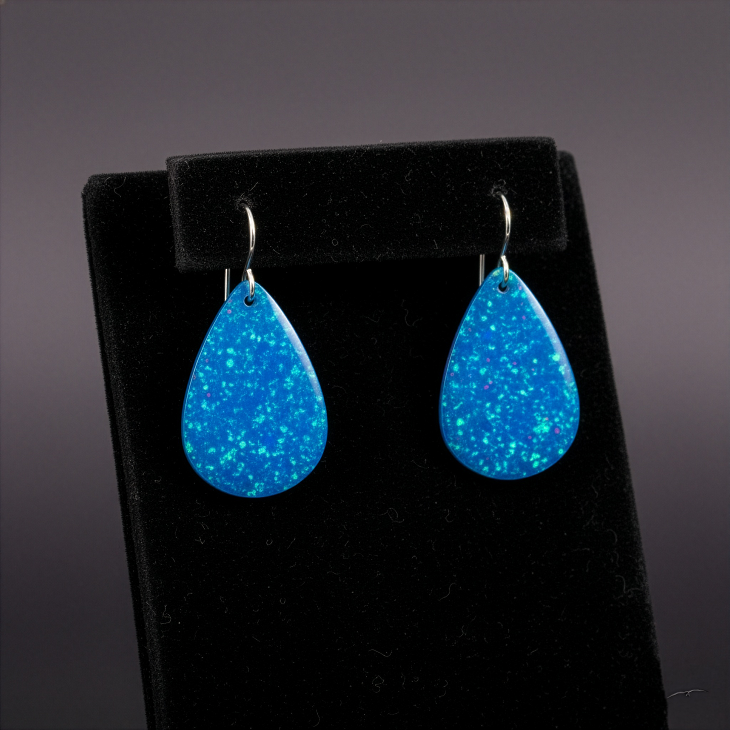 Blue Opal Teardrop Earring, Medium