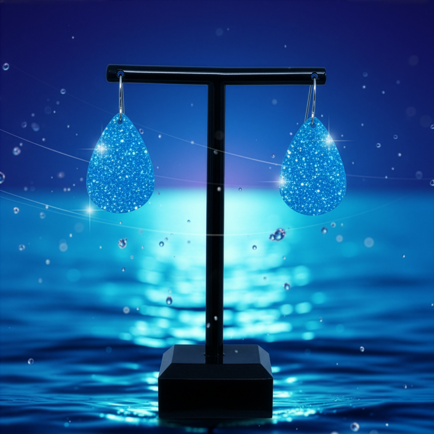 Blue Opal Teardrop Earring, Medium