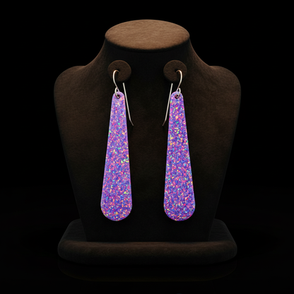 Purple Opal Teardrop Earring, Long