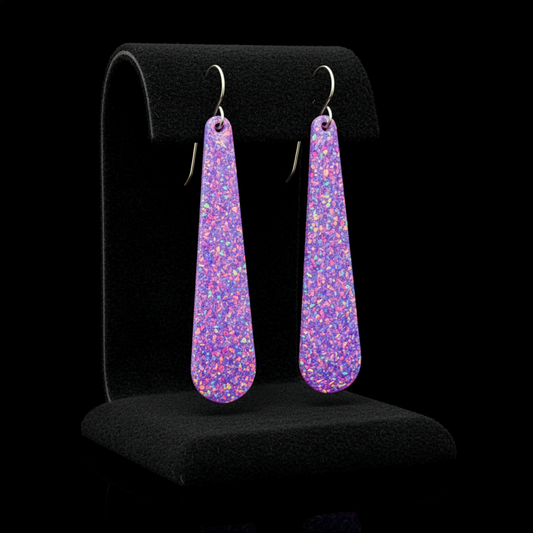 Purple Opal Teardrop Earring, Long