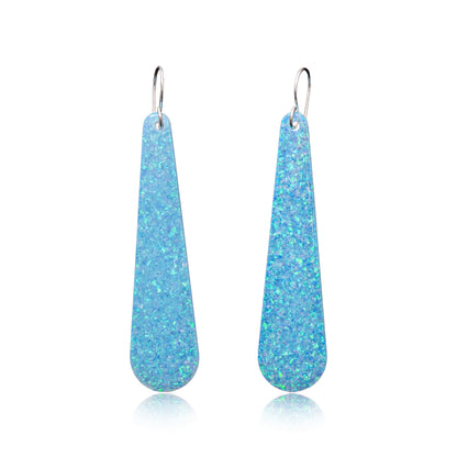Serene Blue Opal Teardrop Earring, Long