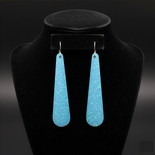 Serene Blue Opal Teardrop Earring, Long