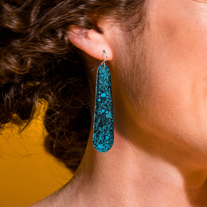 Turquoise Gibbsite Long Tear Drop Earrings