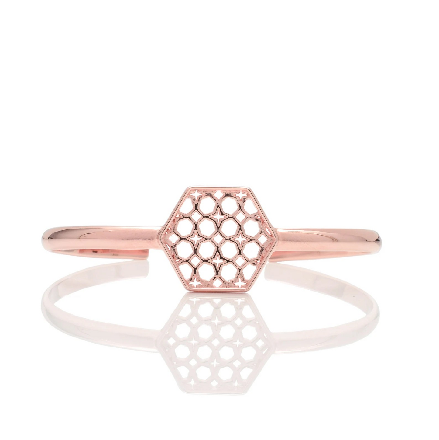 Rose Gold Hex Filigree Bracelet