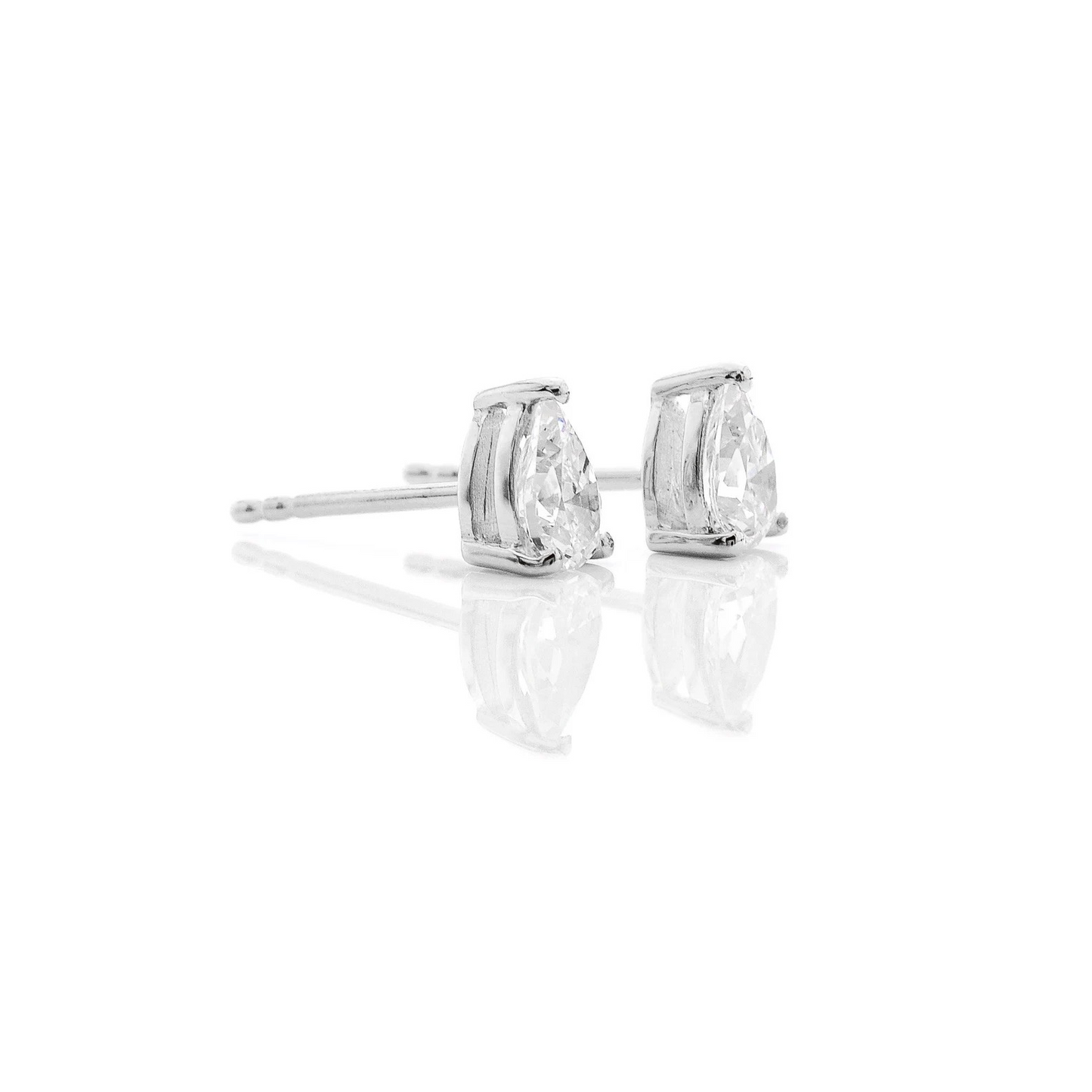 Silver Pear Shaped Crystal Earrings