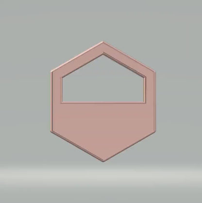 Rose Gold Hexagon Cutout Earrings