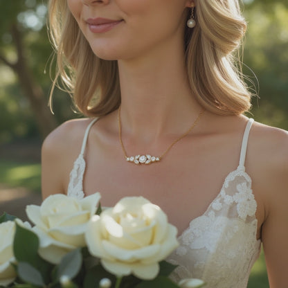 Gold Crystal Bar Necklace