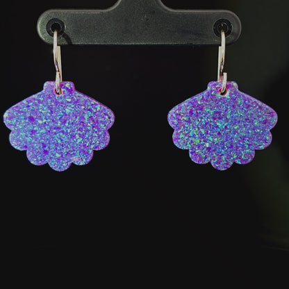 Nebula Blue Opal Sea Shell Earring
