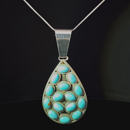 Sterling Silver Turquoise Teardrop Necklace