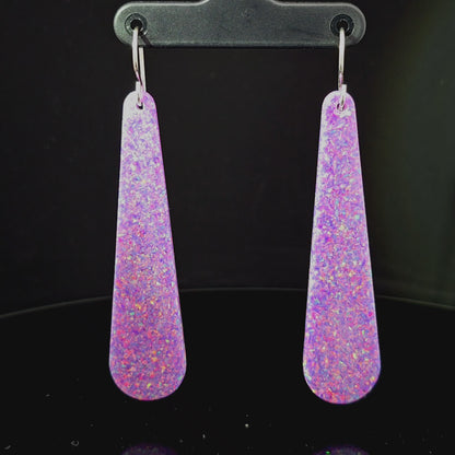 Purple Opal Teardrop Earring, Long